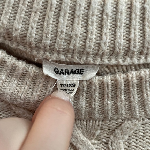 Extra Small Cream Garage Cropped Sweater - Picture 2 of 3